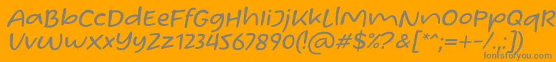 フォントHomade McRacken Slant Font by Situjuh 7NTypes – オレンジの背景に灰色の文字