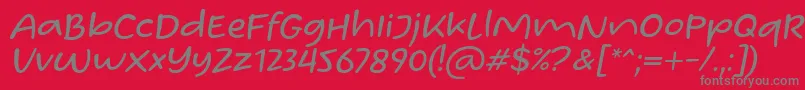 Czcionka Homade McRacken Slant Font by Situjuh 7NTypes – szare czcionki na czerwonym tle