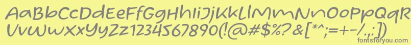 Homade McRacken Slant Font by Situjuh 7NTypes-fontti – harmaat kirjasimet keltaisella taustalla