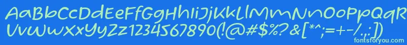 Homade McRacken Slant Font by Situjuh 7NTypes-Schriftart – Grüne Schriften auf blauem Hintergrund