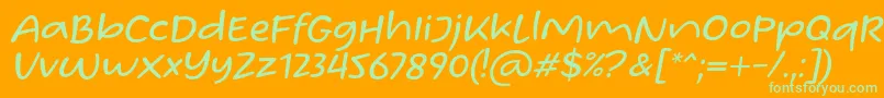 フォントHomade McRacken Slant Font by Situjuh 7NTypes – オレンジの背景に緑のフォント