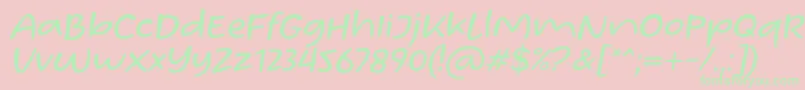 Czcionka Homade McRacken Slant Font by Situjuh 7NTypes – zielone czcionki na różowym tle