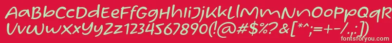 Шрифт Homade McRacken Slant Font by Situjuh 7NTypes – зелёные шрифты на красном фоне