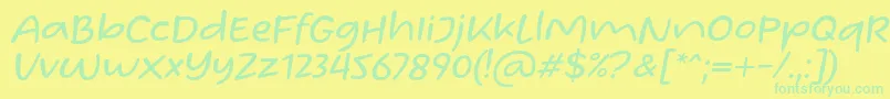 Czcionka Homade McRacken Slant Font by Situjuh 7NTypes – zielone czcionki na żółtym tle
