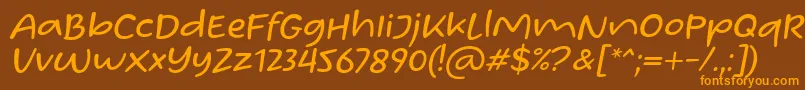 Homade McRacken Slant Font by Situjuh 7NTypes-Schriftart – Orangefarbene Schriften auf braunem Hintergrund