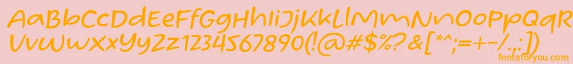 Czcionka Homade McRacken Slant Font by Situjuh 7NTypes – pomarańczowe czcionki na różowym tle