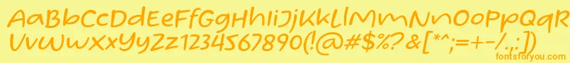 Шрифт Homade McRacken Slant Font by Situjuh 7NTypes – оранжевые шрифты на жёлтом фоне
