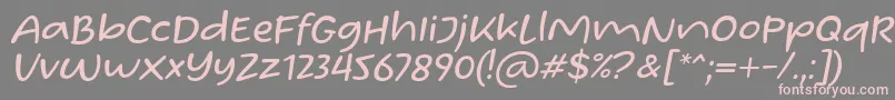 フォントHomade McRacken Slant Font by Situjuh 7NTypes – 灰色の背景にピンクのフォント