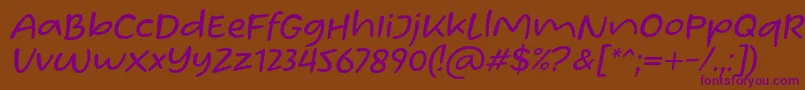 Czcionka Homade McRacken Slant Font by Situjuh 7NTypes – fioletowe czcionki na brązowym tle