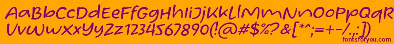 フォントHomade McRacken Slant Font by Situjuh 7NTypes – オレンジの背景に紫のフォント