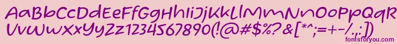 フォントHomade McRacken Slant Font by Situjuh 7NTypes – ピンクの背景に紫のフォント