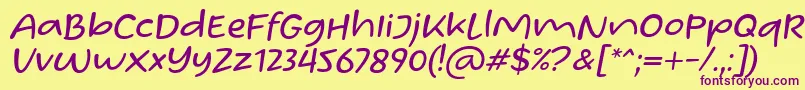 Homade McRacken Slant Font by Situjuh 7NTypes-Schriftart – Violette Schriften auf gelbem Hintergrund