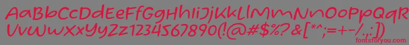 Homade McRacken Slant Font by Situjuh 7NTypes-Schriftart – Rote Schriften auf grauem Hintergrund