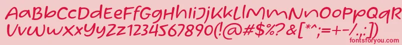 フォントHomade McRacken Slant Font by Situjuh 7NTypes – ピンクの背景に赤い文字