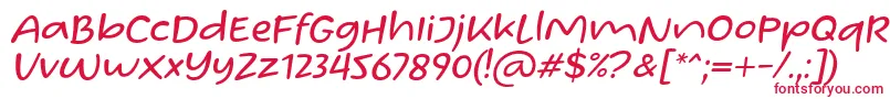 Homade McRacken Slant Font by Situjuh 7NTypes-fontti – punaiset fontit valkoisella taustalla