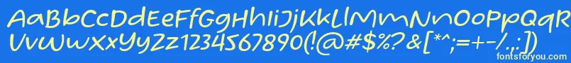 Homade McRacken Slant Font by Situjuh 7NTypes-Schriftart – Gelbe Schriften auf blauem Hintergrund