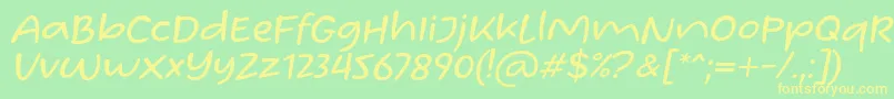 Homade McRacken Slant Font by Situjuh 7NTypes Font – Yellow Fonts on Green Background