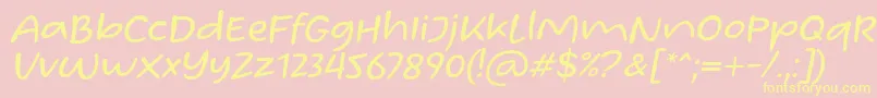 フォントHomade McRacken Slant Font by Situjuh 7NTypes – 黄色のフォント、ピンクの背景