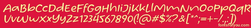 Homade McRacken Slant Font by Situjuh 7NTypes-fontti – keltaiset fontit punaisella taustalla