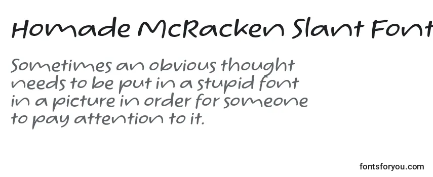 Homade McRacken Slant Font by Situjuh 7NTypes フォントのレビュー