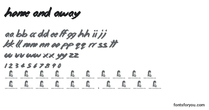 Шрифт Home and Away – алфавит, цифры, специальные символы