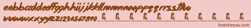 Home and Away Font – Brown Fonts on Pink Background