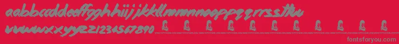 Home and Away Font – Gray Fonts on Red Background