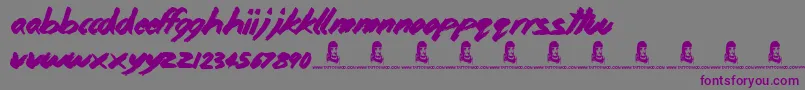 フォントHome and Away – 紫色のフォント、灰色の背景