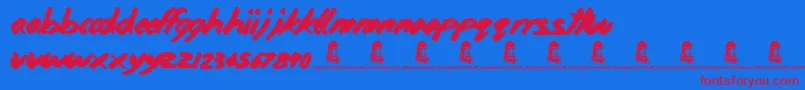 Home and Away Font – Red Fonts on Blue Background