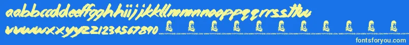 Home and Away Font – Yellow Fonts on Blue Background