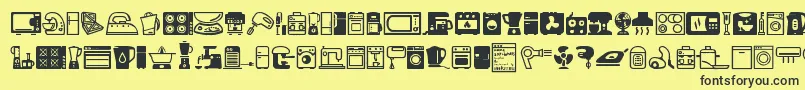 Home Appliances Font – Black Fonts on Yellow Background