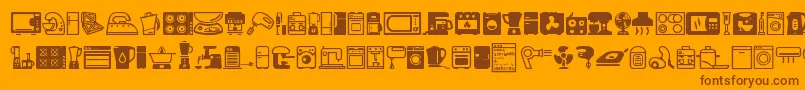 Home Appliances Font – Brown Fonts on Orange Background