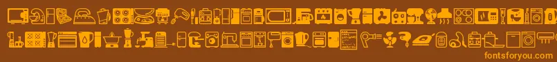 Czcionka Home Appliances – pomarańczowe czcionki na brązowym tle