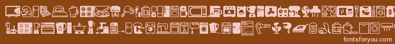 Fonte Home Appliances – fontes rosa em um fundo marrom