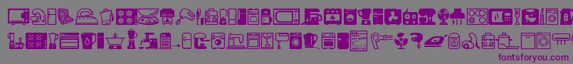 Home Appliances-Schriftart – Violette Schriften auf grauem Hintergrund