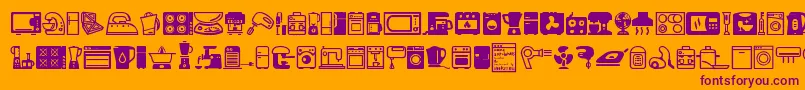 Home Appliances Font – Purple Fonts on Orange Background