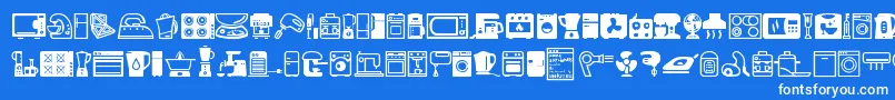 フォントHome Appliances – 青い背景に白い文字