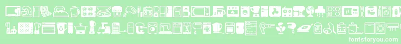 Шрифт Home Appliances – белые шрифты на зелёном фоне