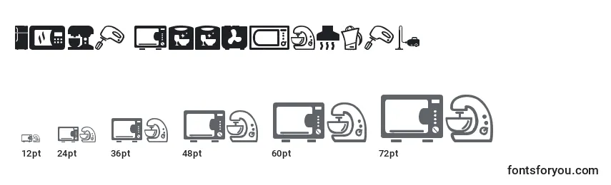 Home Appliances Font Sizes