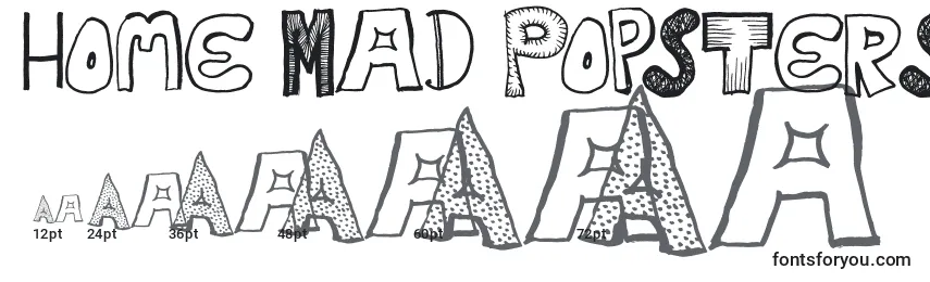 Размеры шрифта Home Mad Popsters