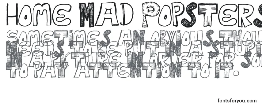 Przegląd czcionki Home Mad Popsters