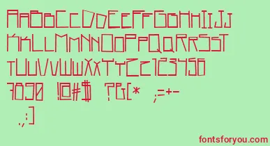 home square   BC font – Red Fonts On Green Background