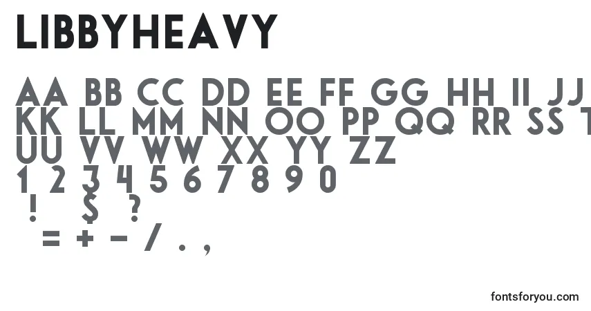 Schriftart Libbyheavy – Alphabet, Zahlen, spezielle Symbole