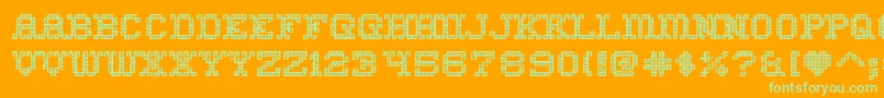 home sweet home outline Font – Green Fonts on Orange Background