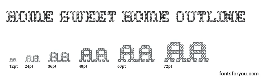Größen der Schriftart Home sweet home outline