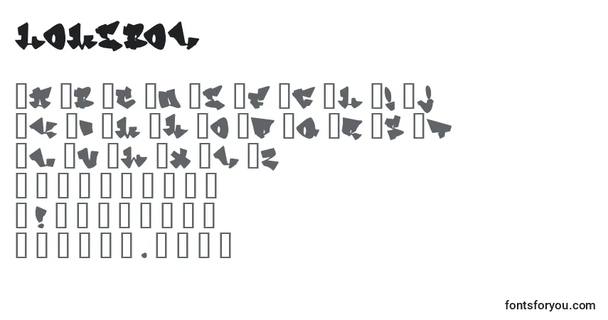 Шрифт Homeboy (129822) – алфавит, цифры, специальные символы