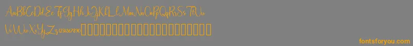 フォントHomegarden Demo – オレンジの文字は灰色の背景にあります。