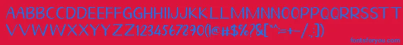 Homegarden Sans-fontti – siniset fontit punaisella taustalla
