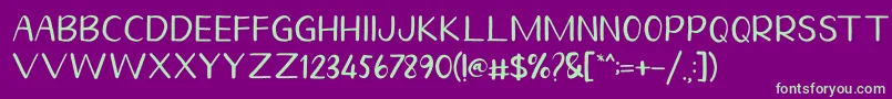 Шрифт Homegarden Sans – зелёные шрифты на фиолетовом фоне