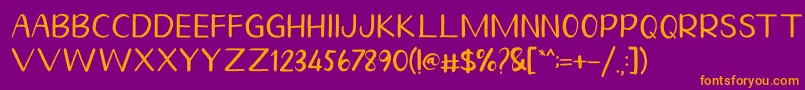 Homegarden Sans-fontti – oranssit fontit violetilla taustalla